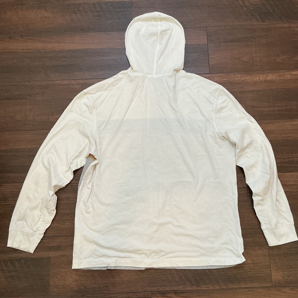 Lacoste Relaxed Fit Colorblock Hoodie White Green Tan Grey Logo Large L US FR 5 - Picture 4 of 4